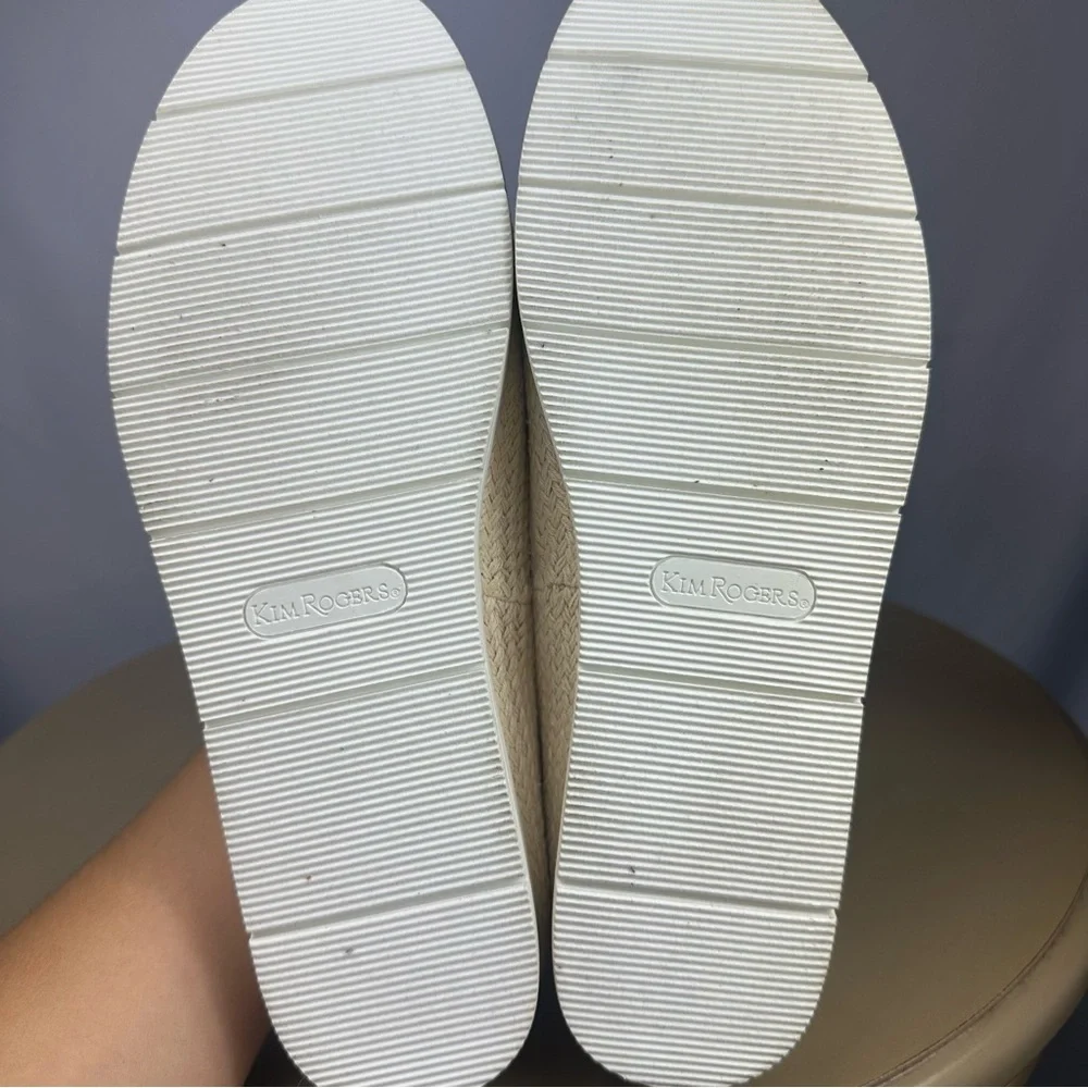 Kim Rogers White and Silver Espadrilles